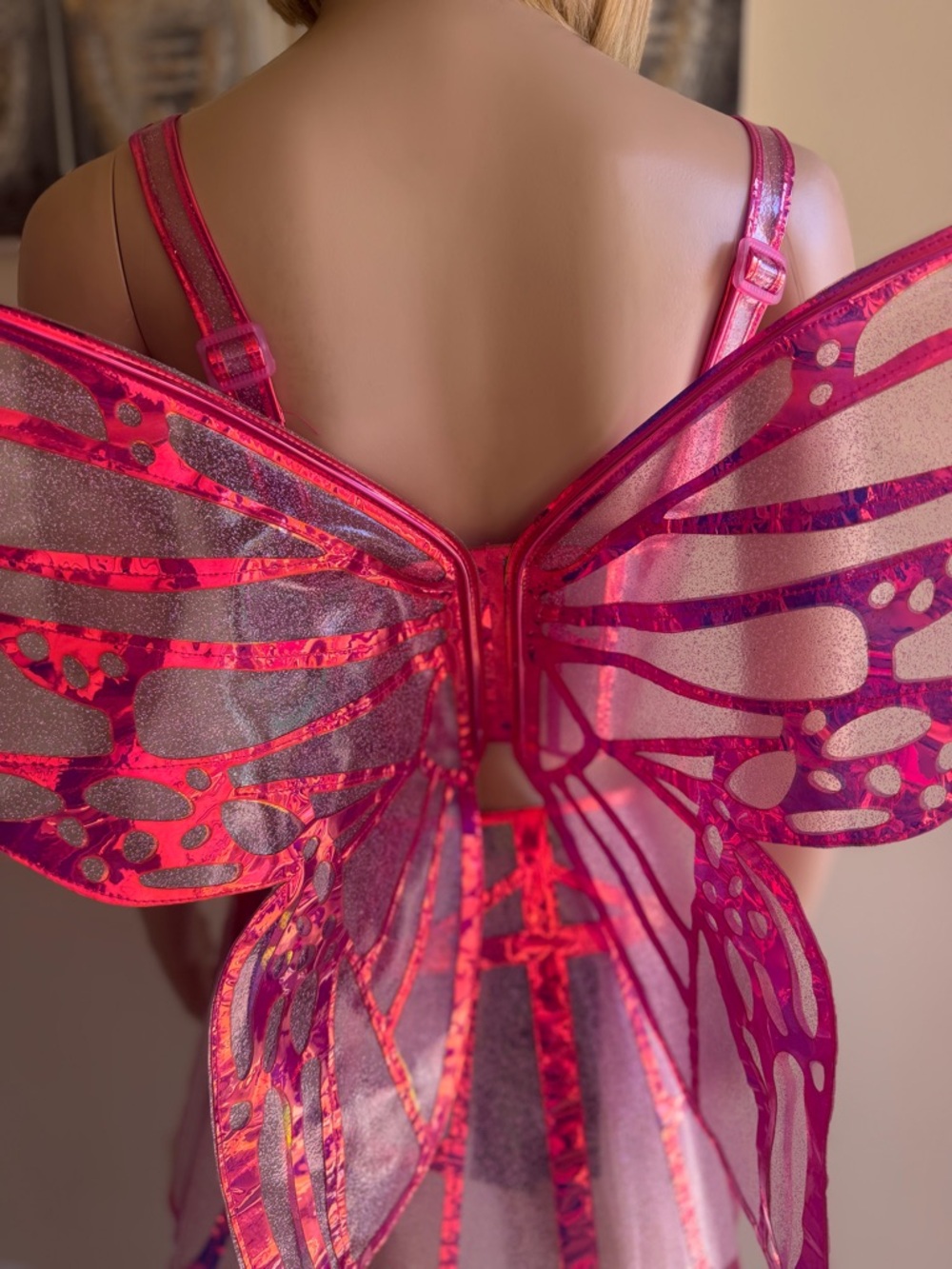 Dolls Kill Pink Iridescent Mesh Corset & Mini Skirt Set - Picture 9 of 13